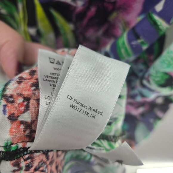 C&C California Floral Tropical 100% Linen Sheath Sleeveless Mini Dress - Picture 13 of 13